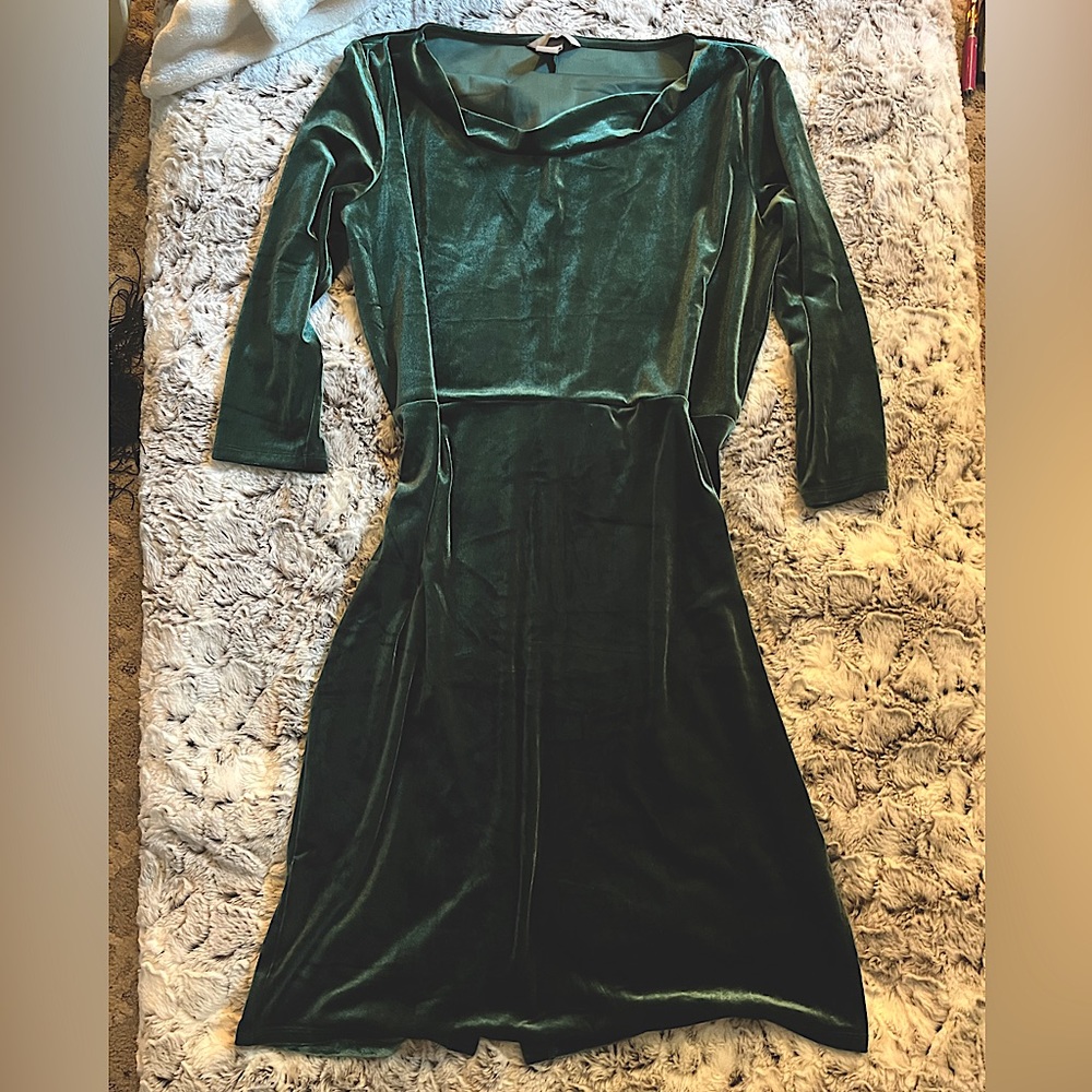 H&M Green Velvet Dress